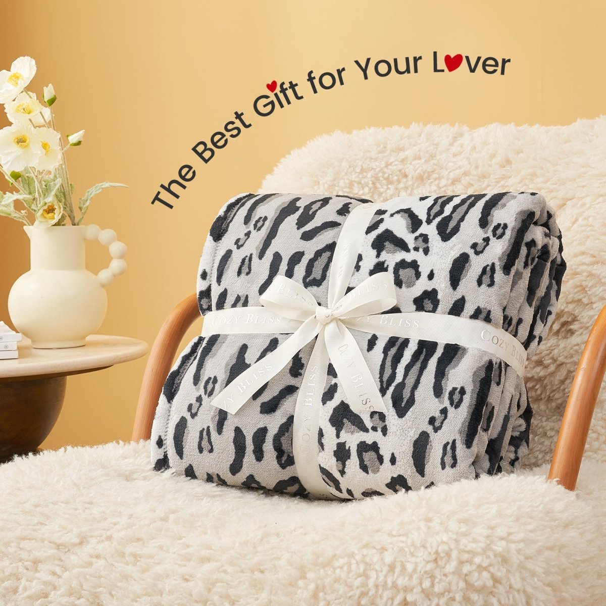 Leopard print throw blanket, the best gift for lover, soft and cozy, perfect for gifting. #color_Snow Leopard