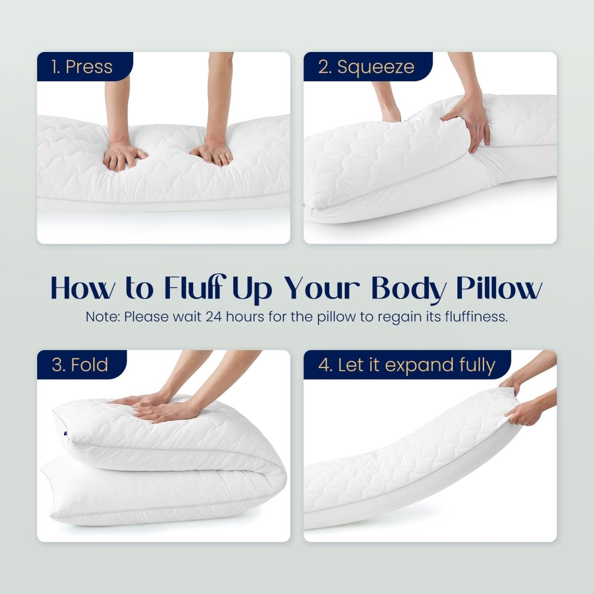 Ways to fluff up body pillow. #color_Off White