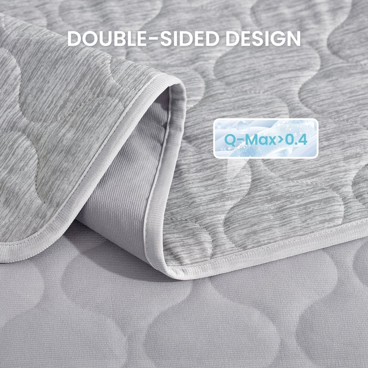 Close up of cooling pet blanket with Q-Max>0.46.#color_Light Grey
