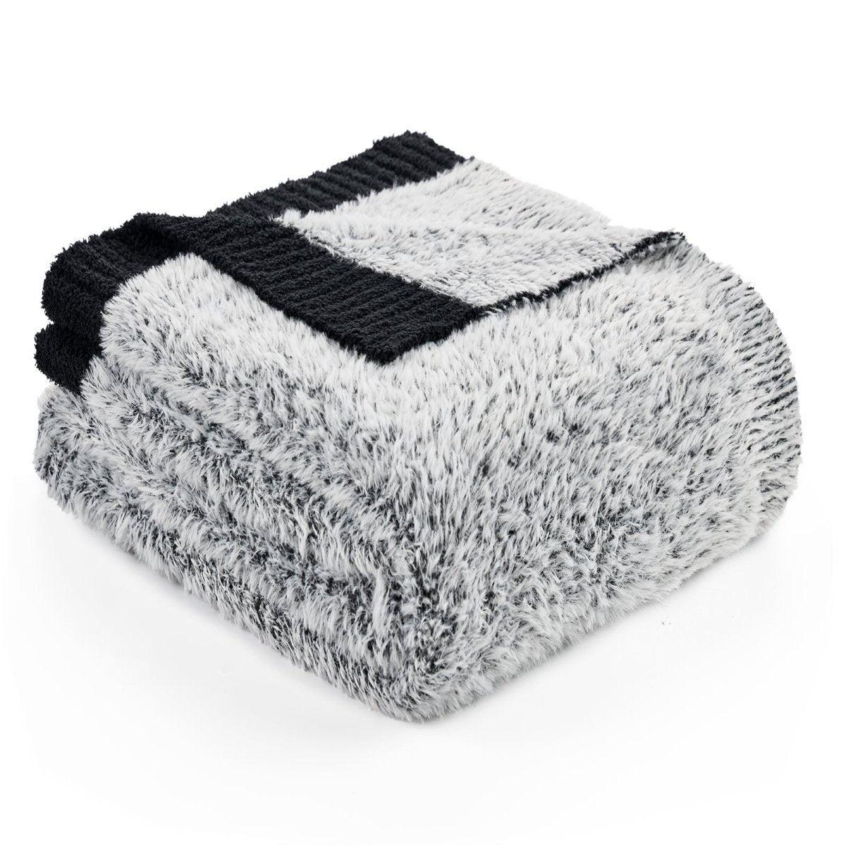 Black textured blanket on a white background #color_Black