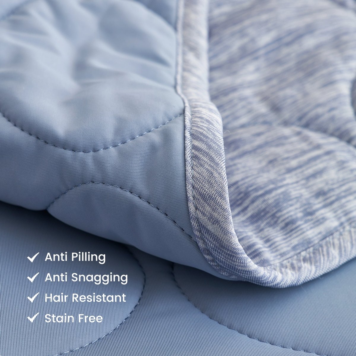 Cozy Bliss cooling blanket: breathable quilted cloud pattern, anti-pilling & snagging. Ultra-comfy. #color_Dark Blue