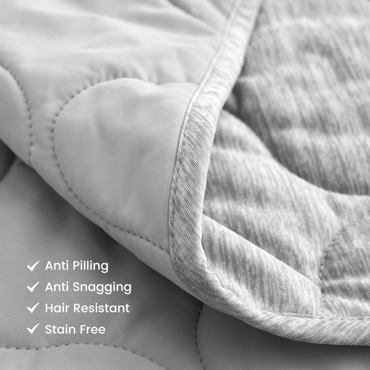 Light Grey cooling blanket with anti-pilling, anti-snagging, hair-resistant, and stain-free features #color_Light Grey