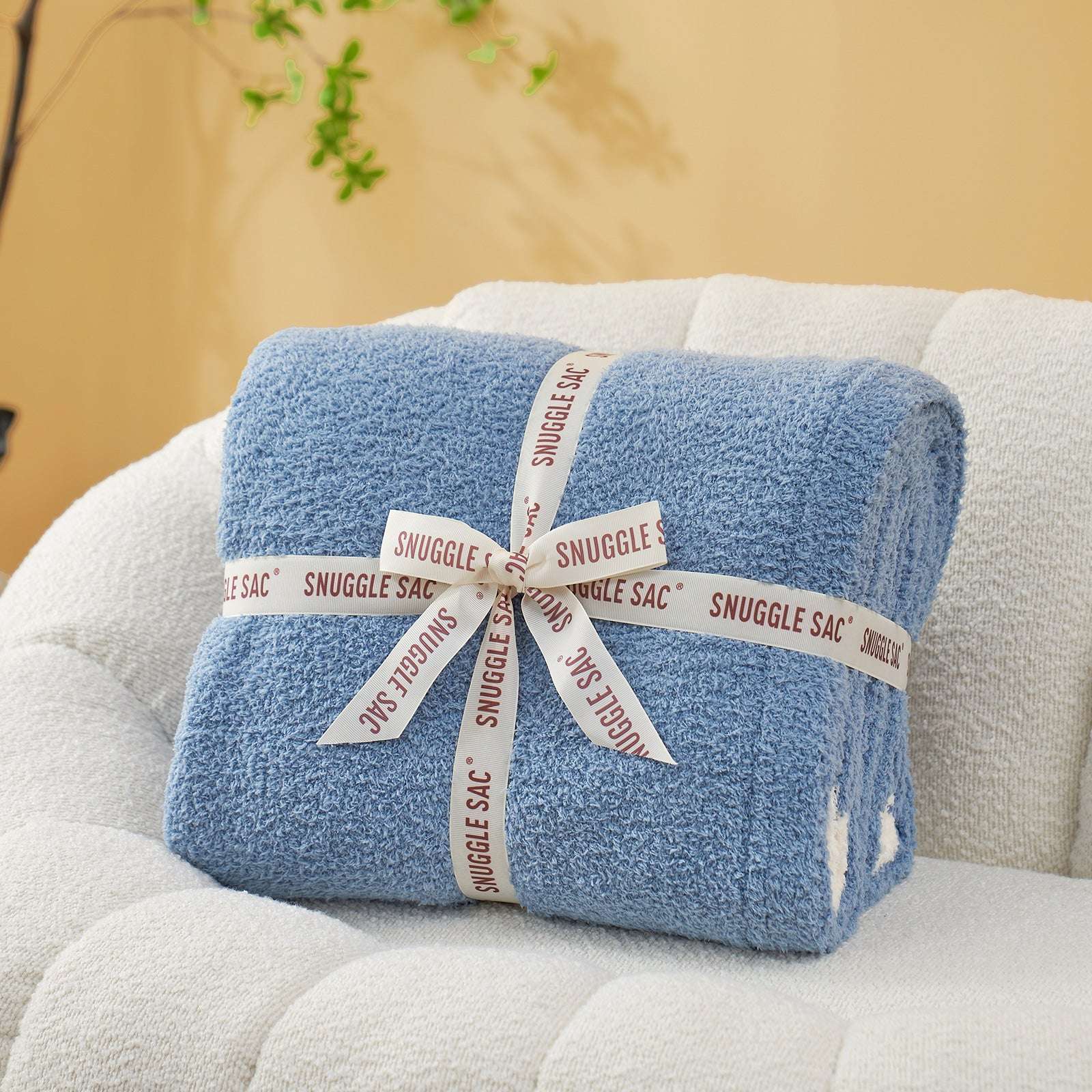 Solid Heather Feather Yarn Throw Blanket