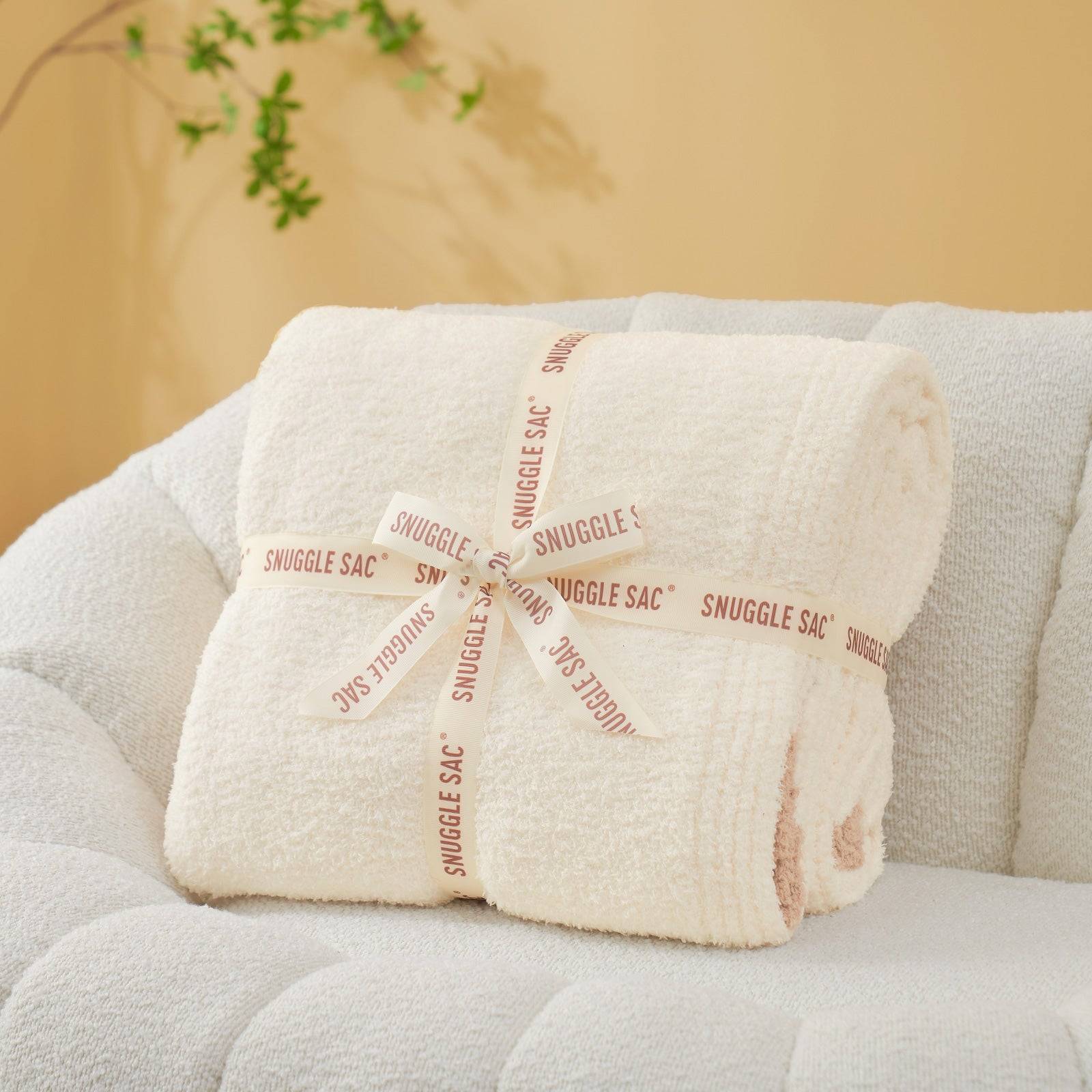 Solid Heather Feather Yarn Throw Blanket
