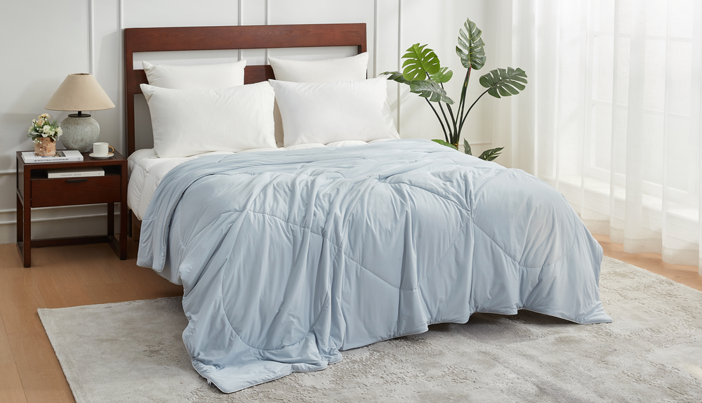 Fluffy Comforter Set-Grey – Cozy Bliss