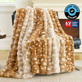 Luxurious Bubble Faux Fur Throw Blanket - Deer Print