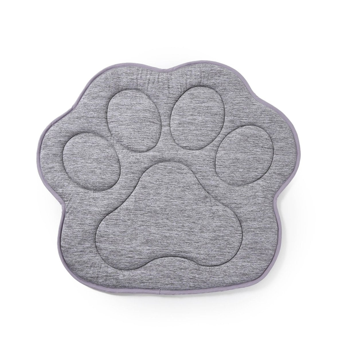 Gray paw-shaped mat on a white background.#color_Grey