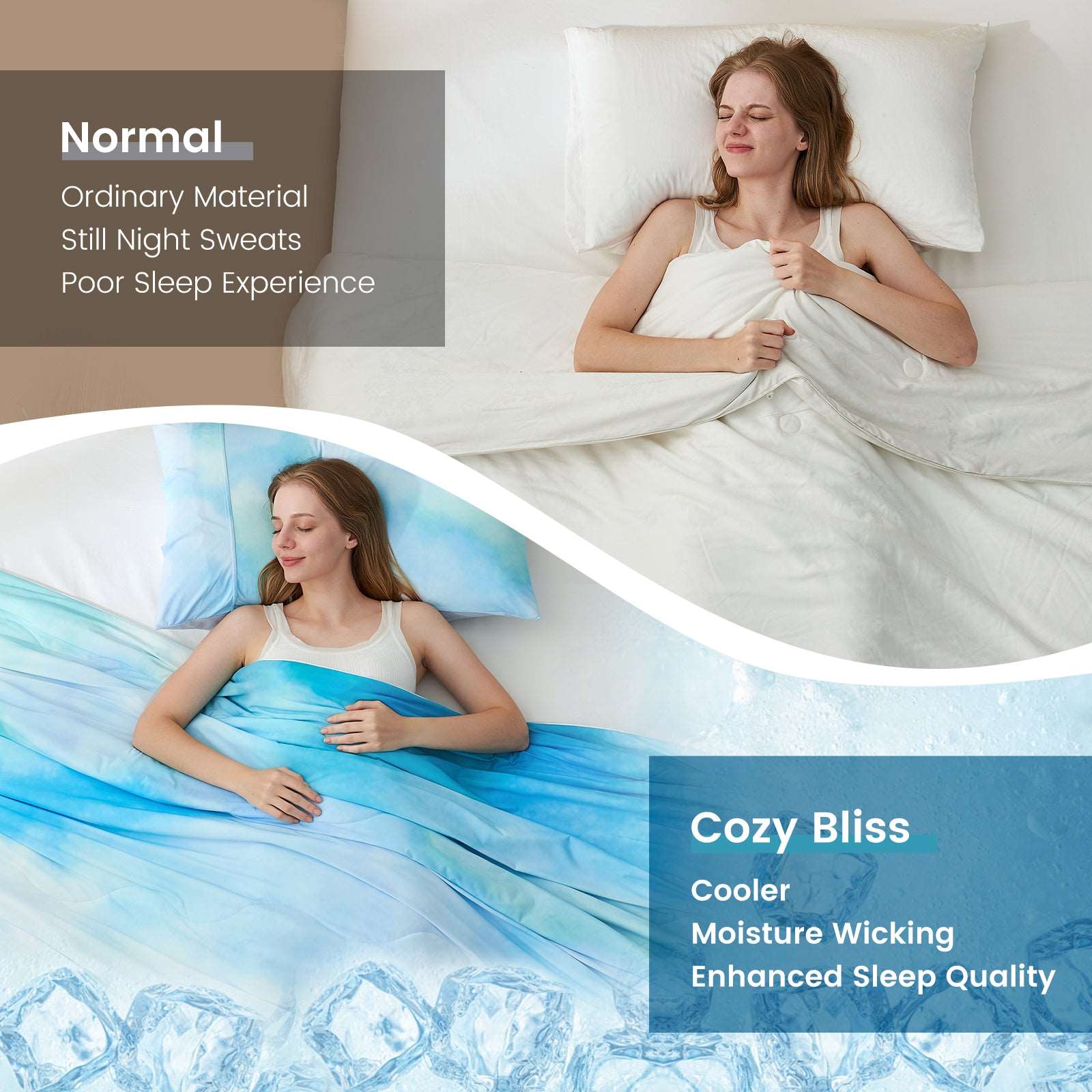 Watercolour Blue Cooling Comforter