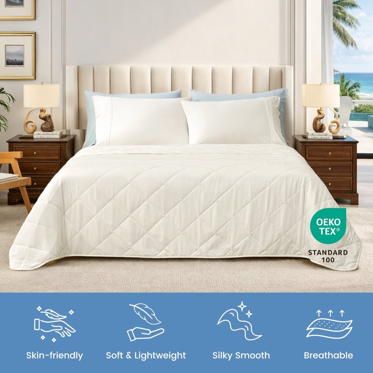 White chill weave cooling blanket, breathable, soft and skin-friendly. #Color_Off White