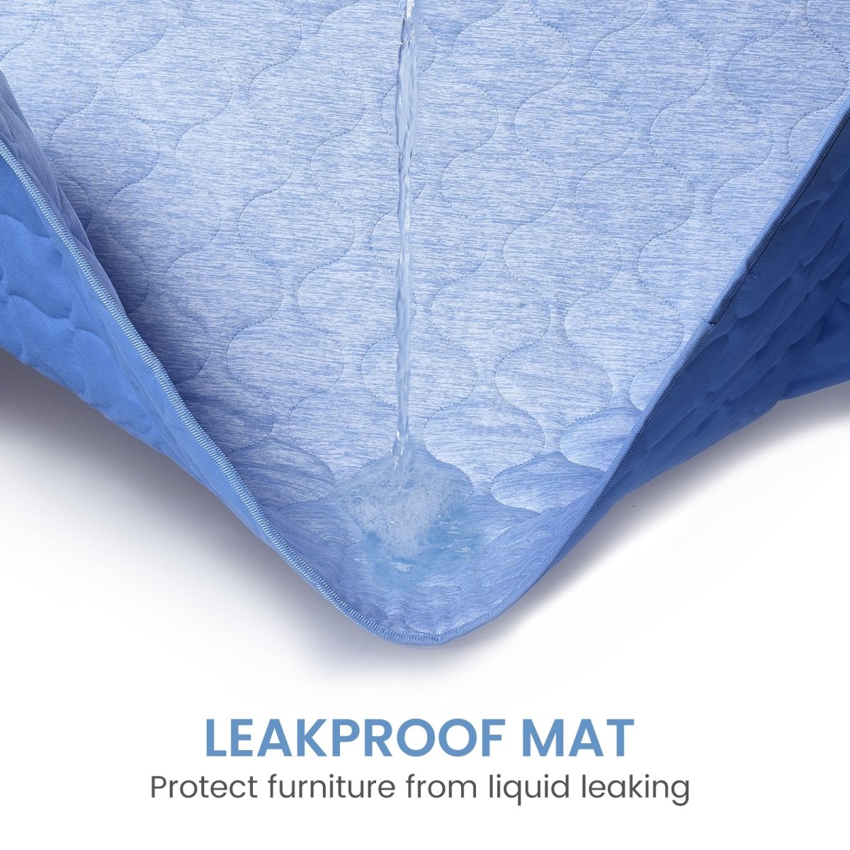 Leakproof cooling pet mat, protecting furniture from liquid leaking.#color_Blue