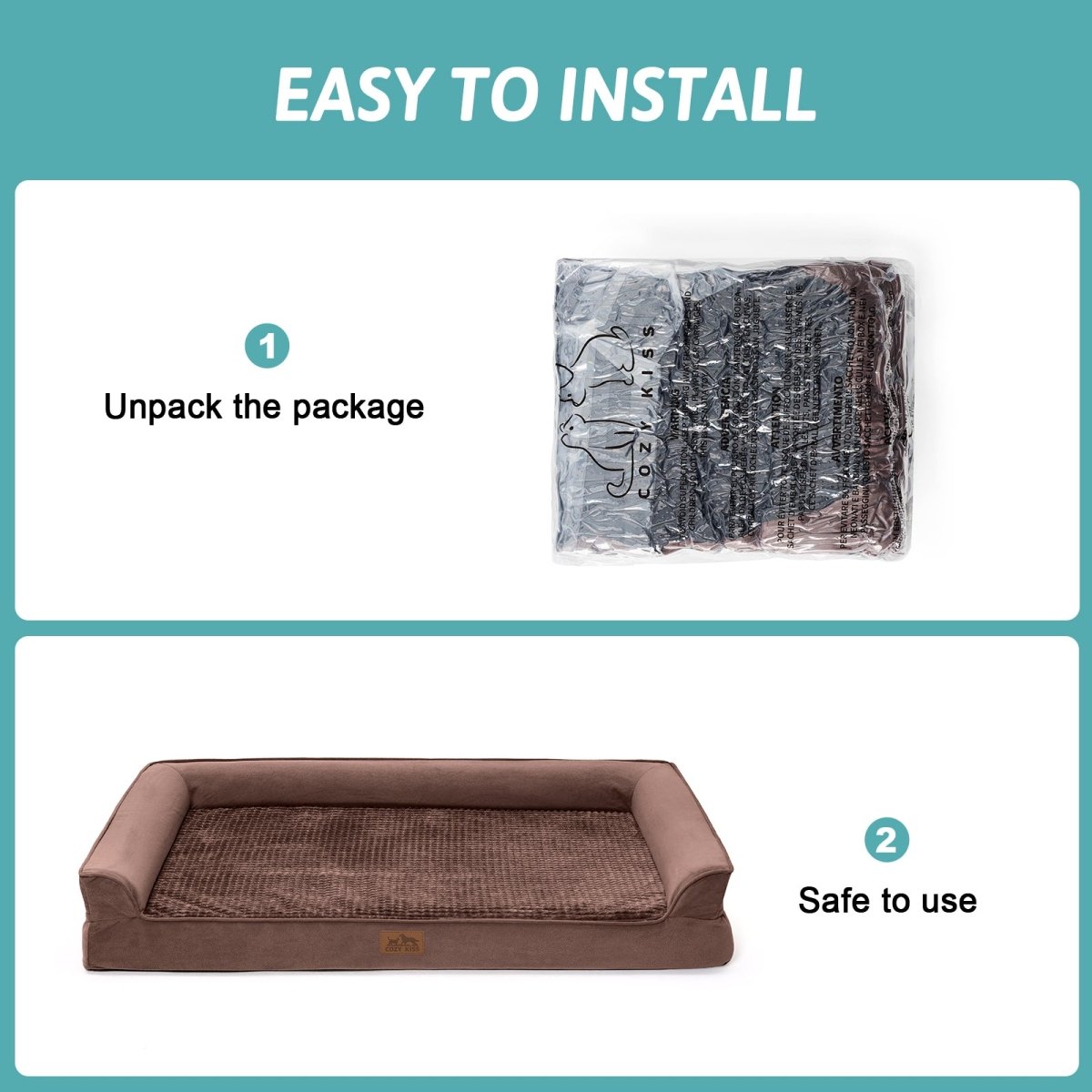 Instructions for unpacking and using a pet bed easily#Color_Brown