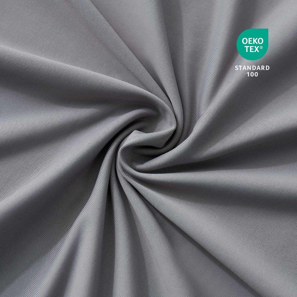 Close-up of OEKO-TEX® Certified Cozy Bliss cooling fitted sheet fabric detail #Color_Dark Grey