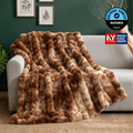 Luxurious Bubble Faux Fur Throw Blanket - Tie-dye Brown