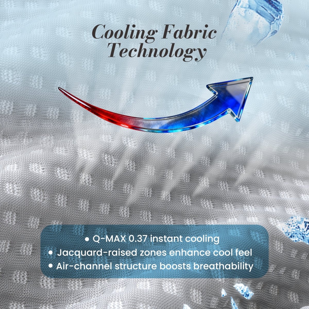 The Cooling fabric technology of Cozy Bliss backrest reading pillow.