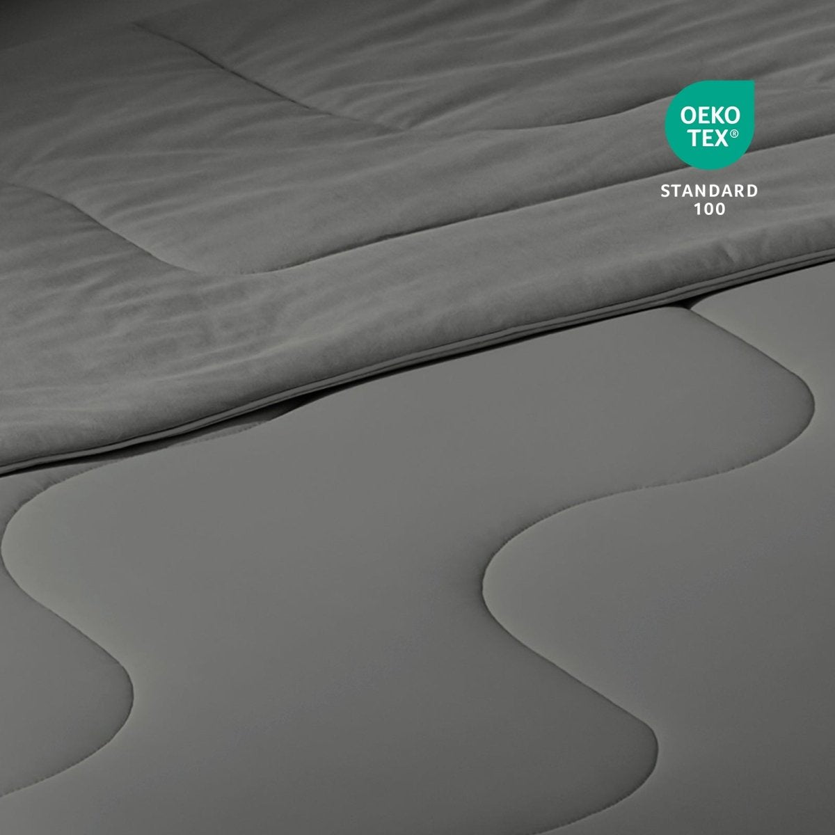 Close up of Cozy Bliss Sorona® Natural Fiber Ultra Breathable Cooling fabric.#color_Charcoal Grey