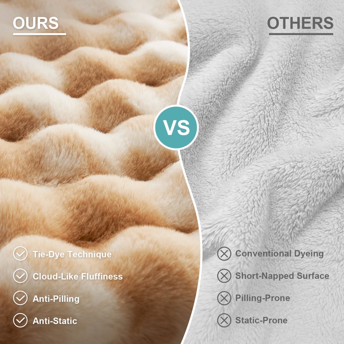 Comparison of tie-dye technique fabric with conventional dyeing on a blue and gray background.#color_Tie-dye Brown