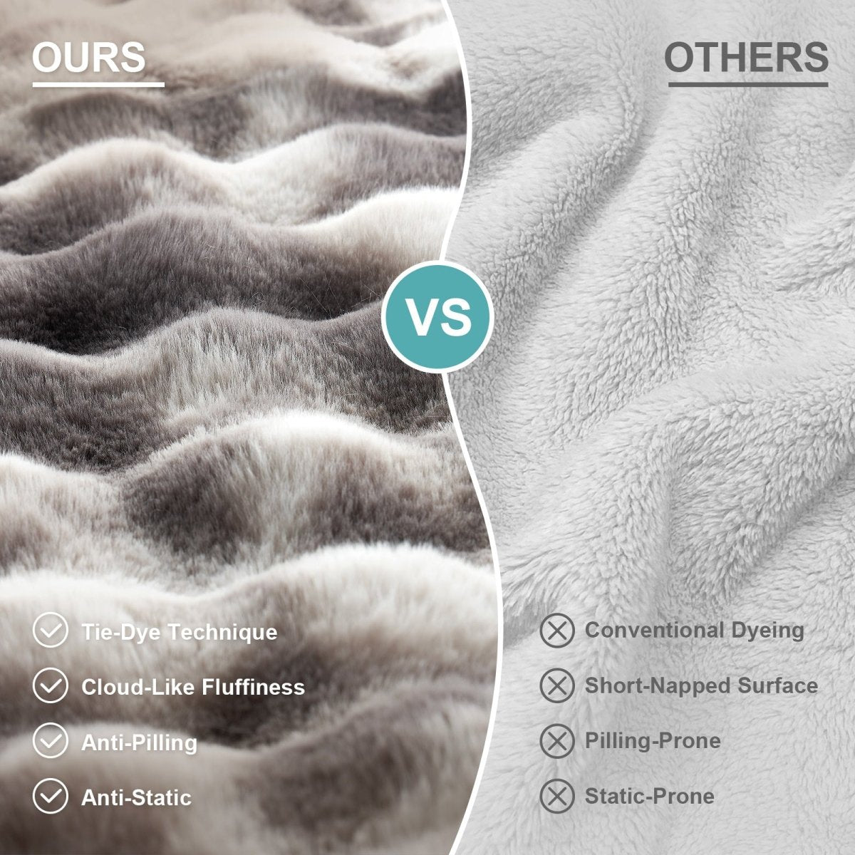 Comparison of tie-dye technique fabric with conventional dyeing on a blue and gray background.#color_Tie-dye Grey