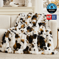 Luxurious Bubble Faux Fur Throw Blanket - Cow Print