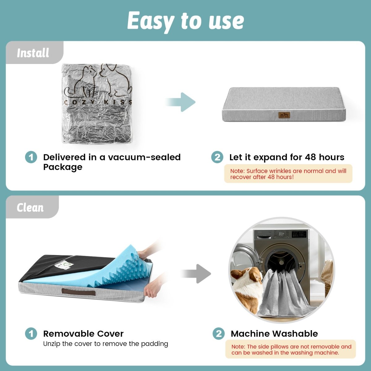 Instructions for using a product with images and text on a blue background