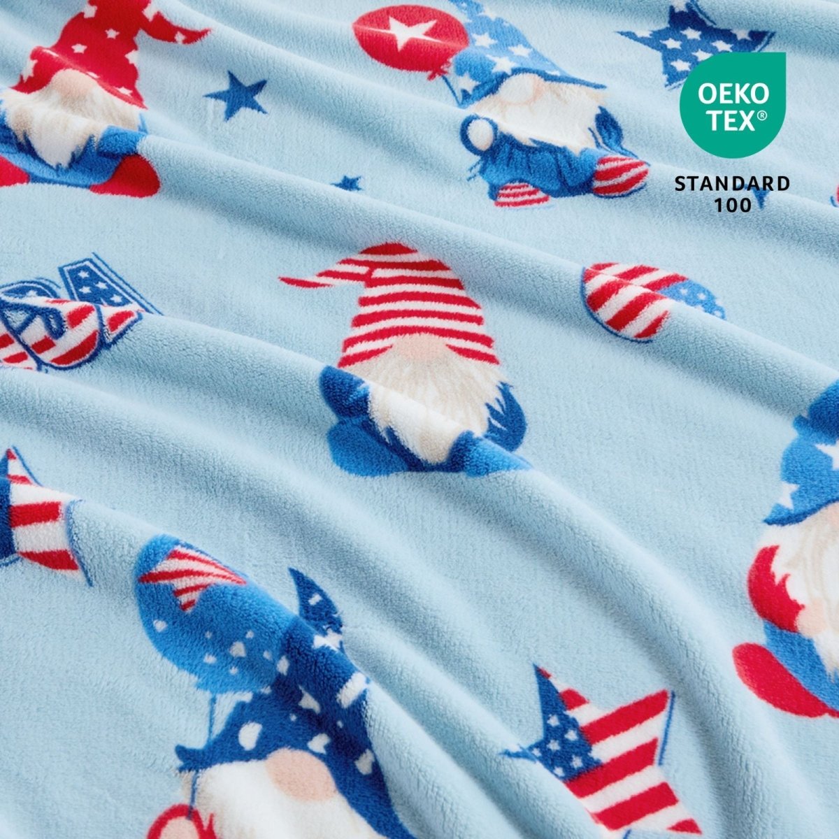 Close up of Cozy Bliss MilkyPlush Throw Blanket Pattern#color_Misty Blue