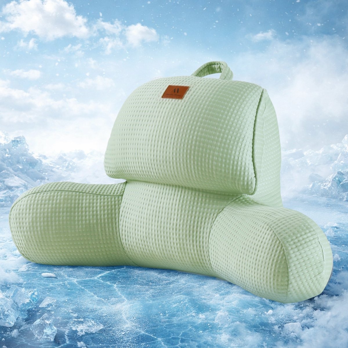 Cozy Bliss Sage Green Cooling Backrest Reading Pillow front view #color_Sage Green